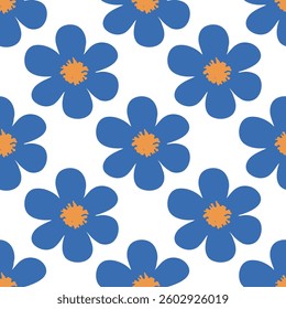 Retro floral tile pattern. Vector illustration pattern background.