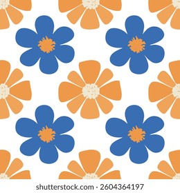 Retro floral tile pattern. Vector illustration pattern background.