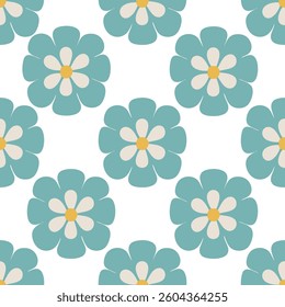 Retro floral tile pattern. Vector illustration pattern background.