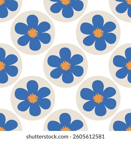 Retro floral tile pattern. Vector illustration pattern background.