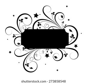 Retro Flourish Frame Banner Vector Silhouette