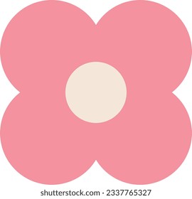 Retro flower abstract shape. Playful abstract element.