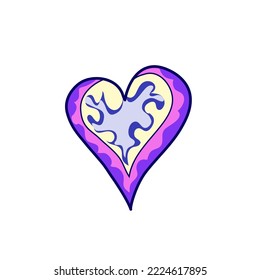 Retro flower in abstract style. Modern trendy design. Abstract trippy art. Retro y2k floral psychedelic isolated. Y2k Flower power