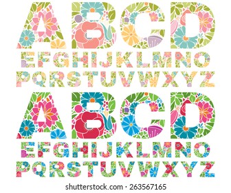 Retro Flower Alphabet Uppercase