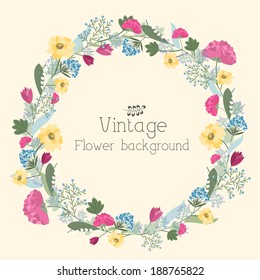 retro flower background concept. Vector illustration