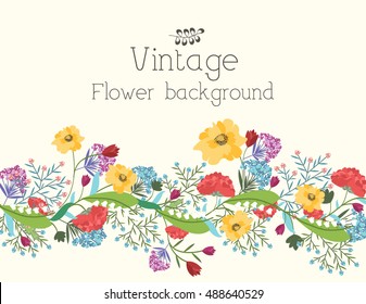 retro flower background concept. Vector illustration