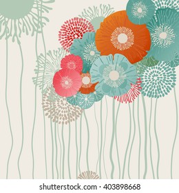 Retro flower background, eps10 vector