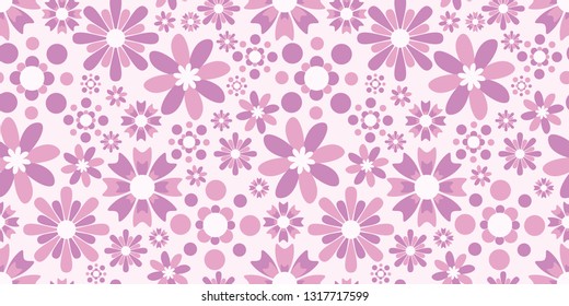 Retro flower background. Seamless pattern.Vector.