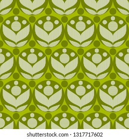 Retro flower background. Seamless pattern.Vector.
