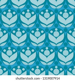 Retro flower background. Seamless pattern.Vector.