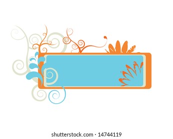 Retro flower banner, easy to edit.