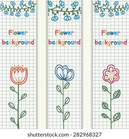 retro flower banners concept. Vector illustration design.