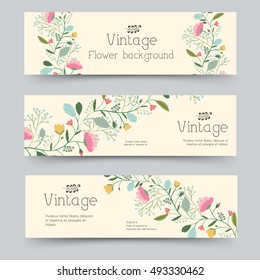 retro flower banners concept. Vector illustration design