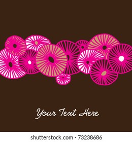 Retro flower card design template background in vector