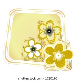 Retro flower design in beige