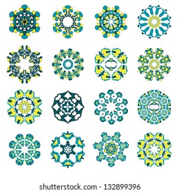retro flower design elements for decoration or design