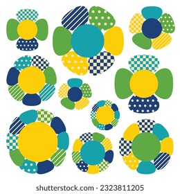 Retro flower designs combine with geometric style to create organic decorative elements with cheerful color. You can use it on any project design, and it is easy to edit color.