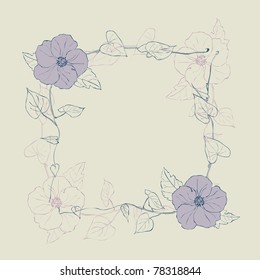Retro flower frame