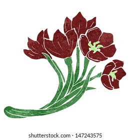 ilustración de flor retro