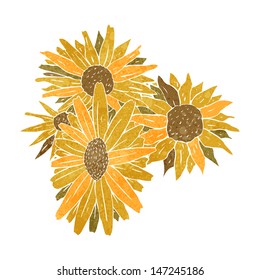 retro flower illustration