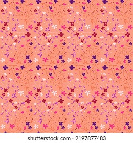 Retro Blumenmosaik nahtloses Muster. Vintage-Blumendekoration. Abstrakte botanische Hintergrund. Design für Stoff, Stoffdruck, Oberfläche, Umhüllung, Abdeckung. Vektorgrafik