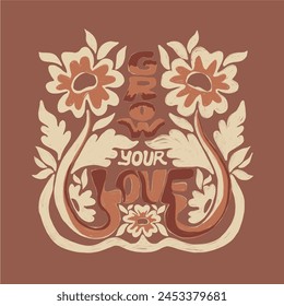 retro flower pattern. t shirt pattern and more