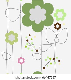 retro flower pattern .vector