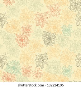 Retro flower seamless background vector eps 8