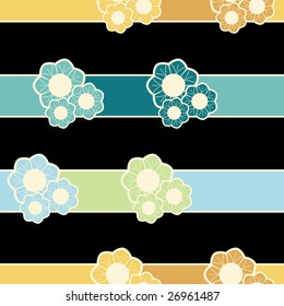 Retro flower and seamless banner background pattern