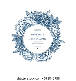 Retro flower seamless flower. Vintage floral background. Vector illustration