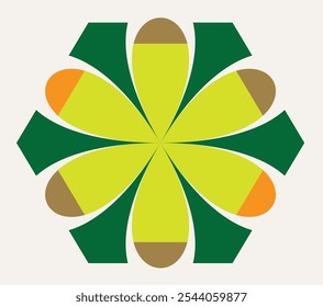 Retro Flower Shape Vector Symbol