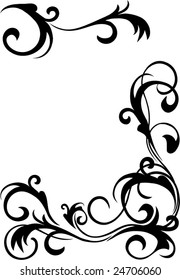 retro flower silhouette, design element