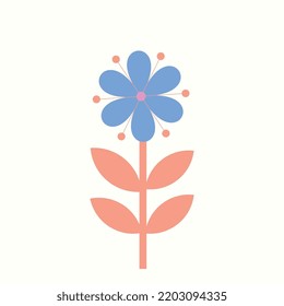 Retro flower simple clipart elements vector design.