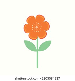 Retro flower simple clipart elements vector design.