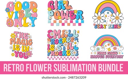 Retro Flower Sublimation Design Bundle
