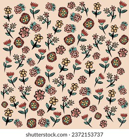 Retro flower vector color background 