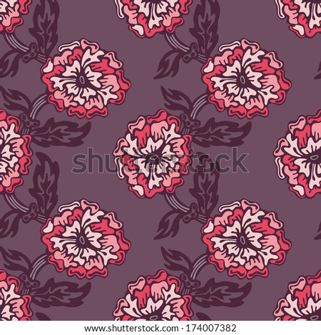 Retro flower vector seamless pattern