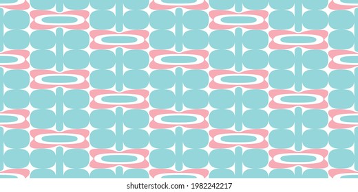 Retro flowers background. Seamless pattern.Vector.