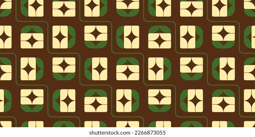 Retro flowers background. Seamless pattern.Vector. 