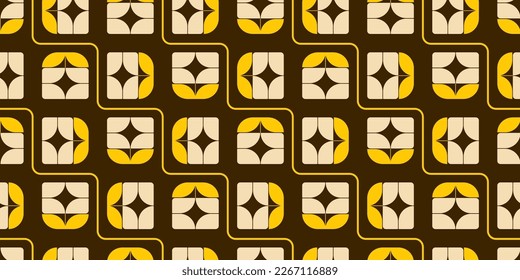 Retro flowers background. Seamless pattern.Vector. 