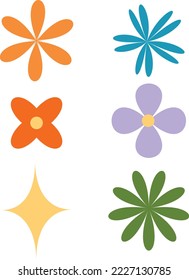 retro flowers groovy floral abstract hippy 1970s 1980