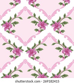 Retro Flowers on background.