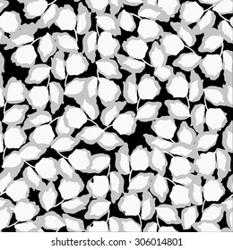 retro flowers on a dark background in seamless pattern
