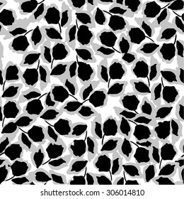 retro flowers on a dark background in seamless pattern
