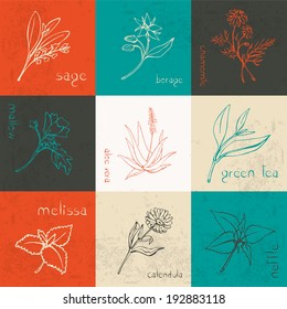 Retro flowers pattern