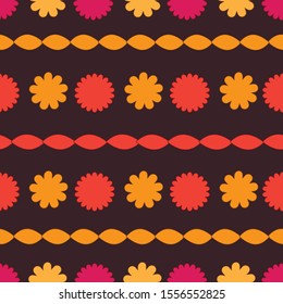 Retro flowers pattern print background design