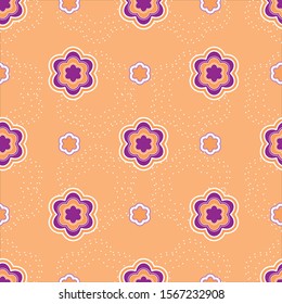 Retro flowers seamless pattern design. Can use for print, template, fabric, presentation, textile, banner, poster, wallpaper