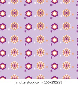 Retro flowers seamless pattern design. Can use for print, template, fabric, presentation, textile, banner, poster, wallpaper