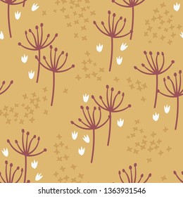 Retro  Flowers seamless pattern (texture, background, backdrop, wrapping).