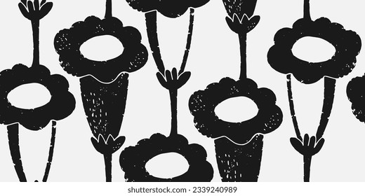 Retro Blumen, glänzende Oberfläche. Vektornahtloses Muster für Design und Dekoration, Druck, Stoff, Papier, Tapete.